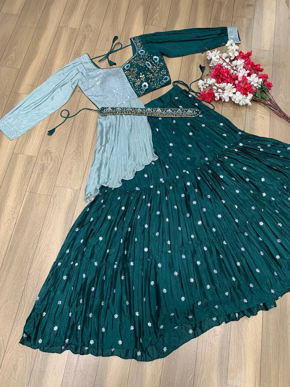 Pc 233 By Prisha Heavy Chinon Party Wear Indo Western Catalog